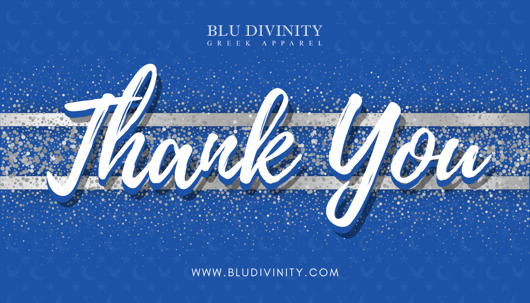 Blu Divinity thank you card design