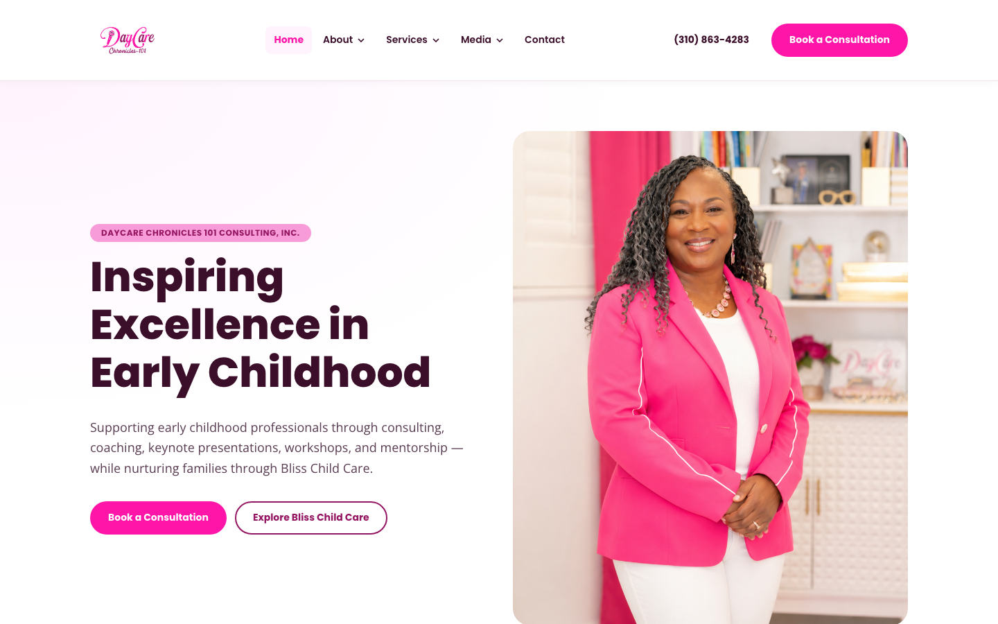 Daycare Chronicles 101 website homepage