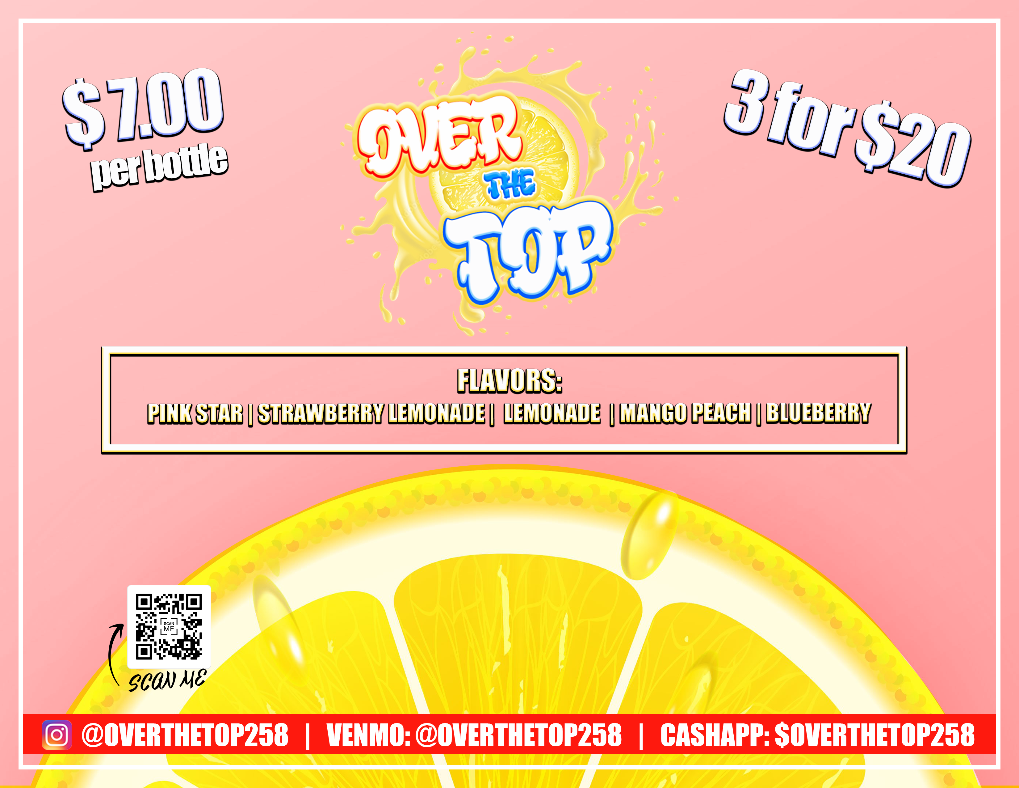 Over the Top Lemonade event signage