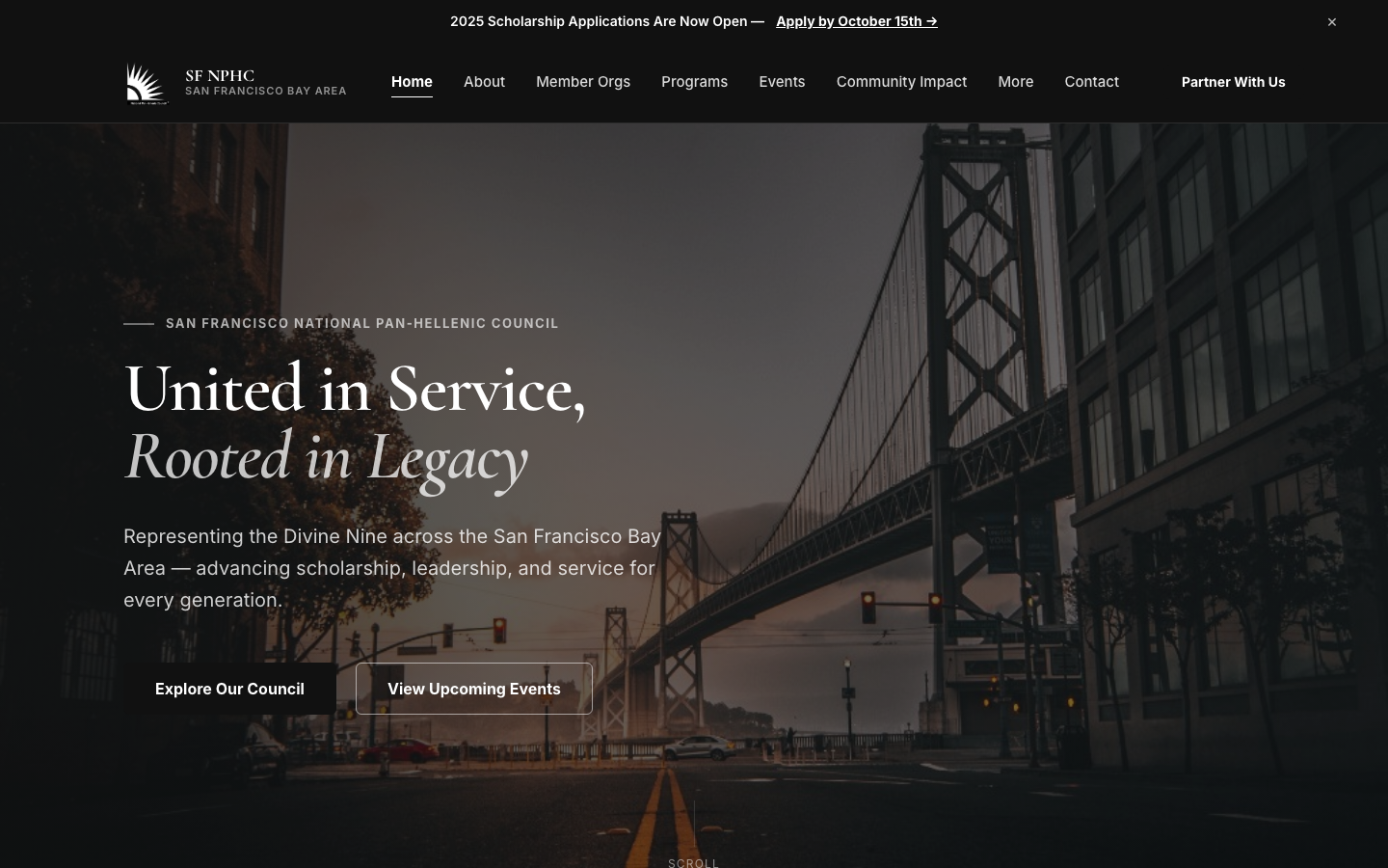SFNPHC website homepage